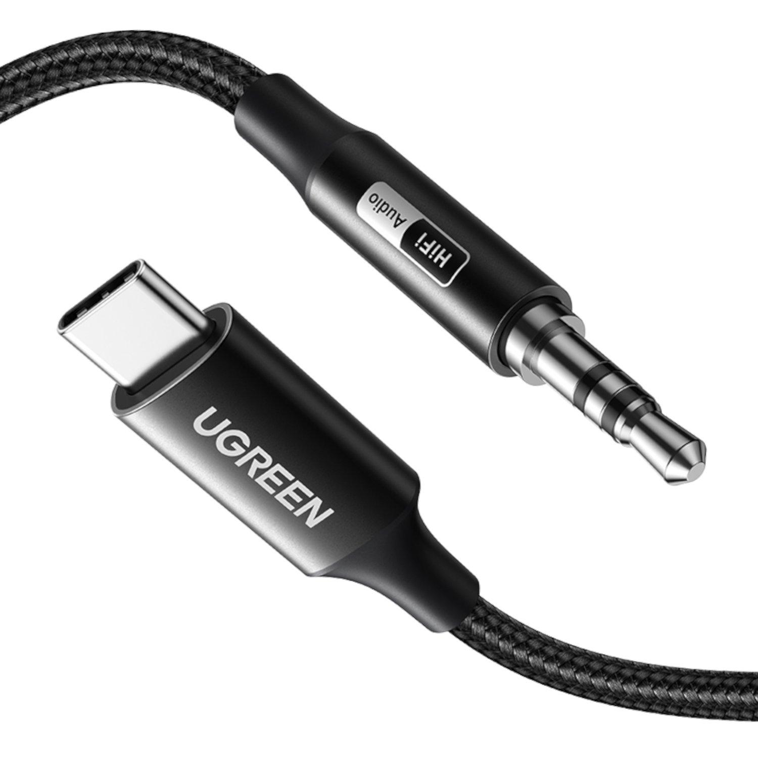 UGreen USB Type-C to 3.5mm AUX Audio Cable 2M - Black - Image 3