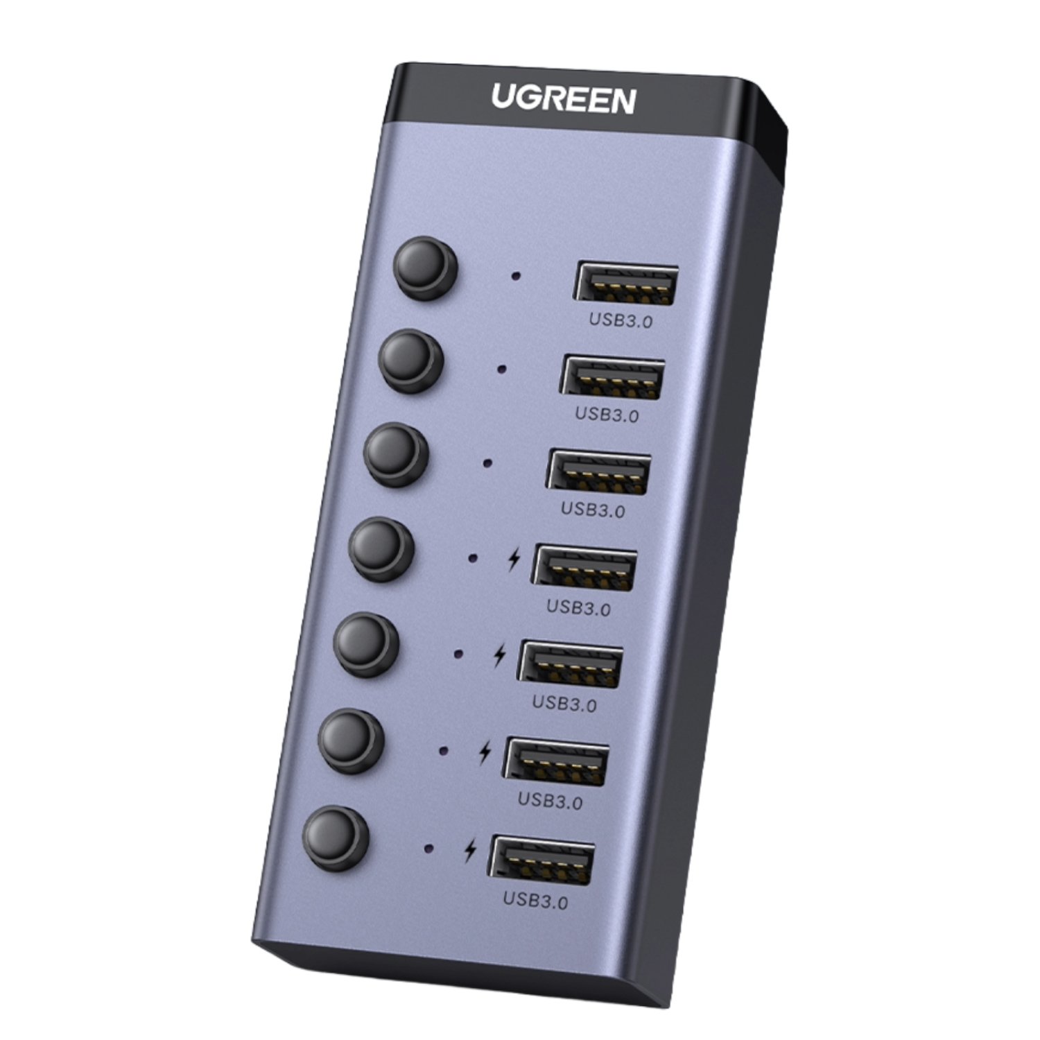 UGreen 7 in 1 USB 3.0 Hub-Grey - Image 2