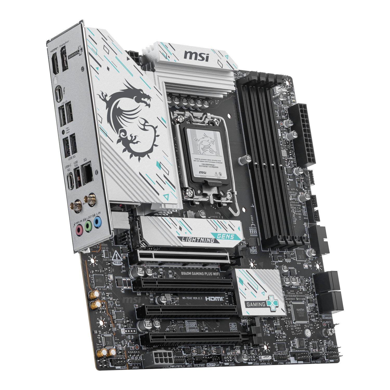 MSI B860M Gaming PLUS WIFI Intel LGA1851 DDR5 M-ATX Motherboard - Image 3