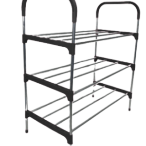 Nordic Black Wind Cross 3 Tier 12 Shoe Steel Rack