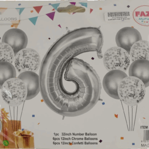 Casey 13pc Silver and White Balloon Set Nr.6