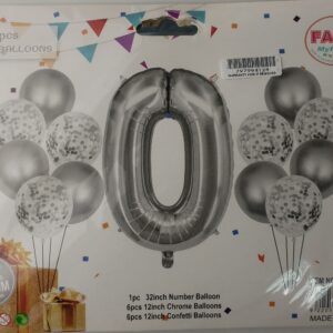 Casey 13pc Silver and White Balloon Set Nr 0
