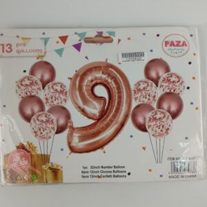 Casey 13pc Rose Gold and White Balloon Set Nr.9