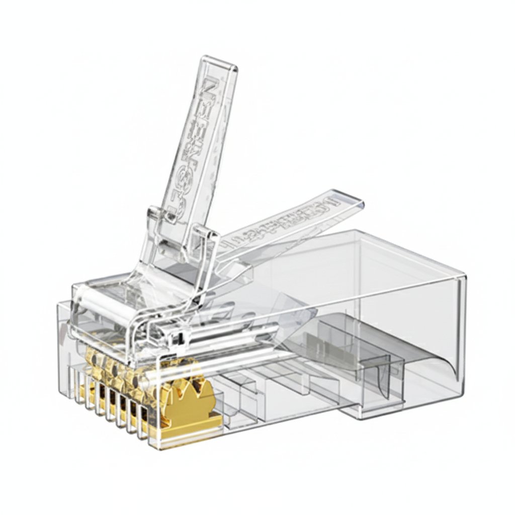 UGreen Cat6 RJ45 Modular Plugs (50 Pcs)–Transparent with Gold Contacts - Image 2