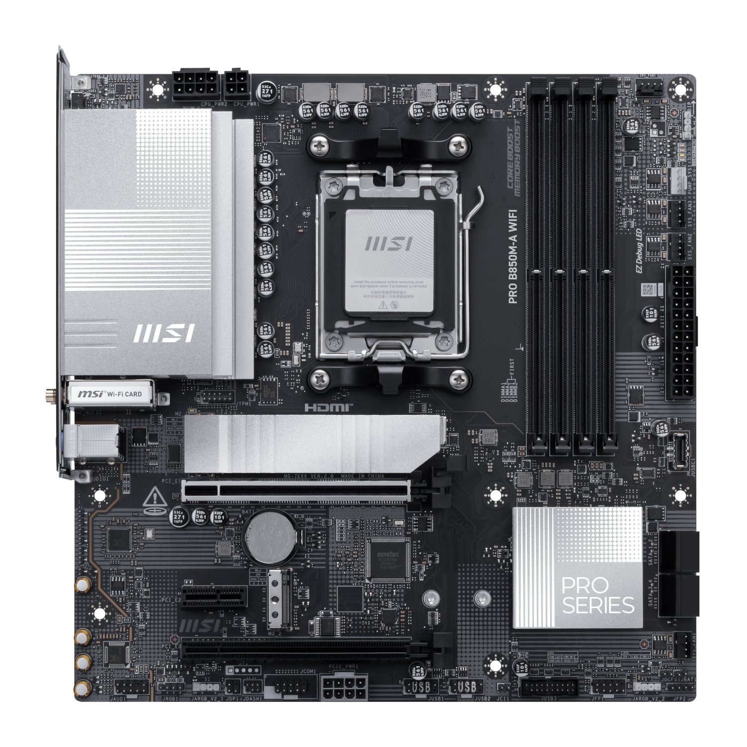 MSI PRO B850M-A WIFI AM5 DDR5 M-ATX Motherboard - Image 2