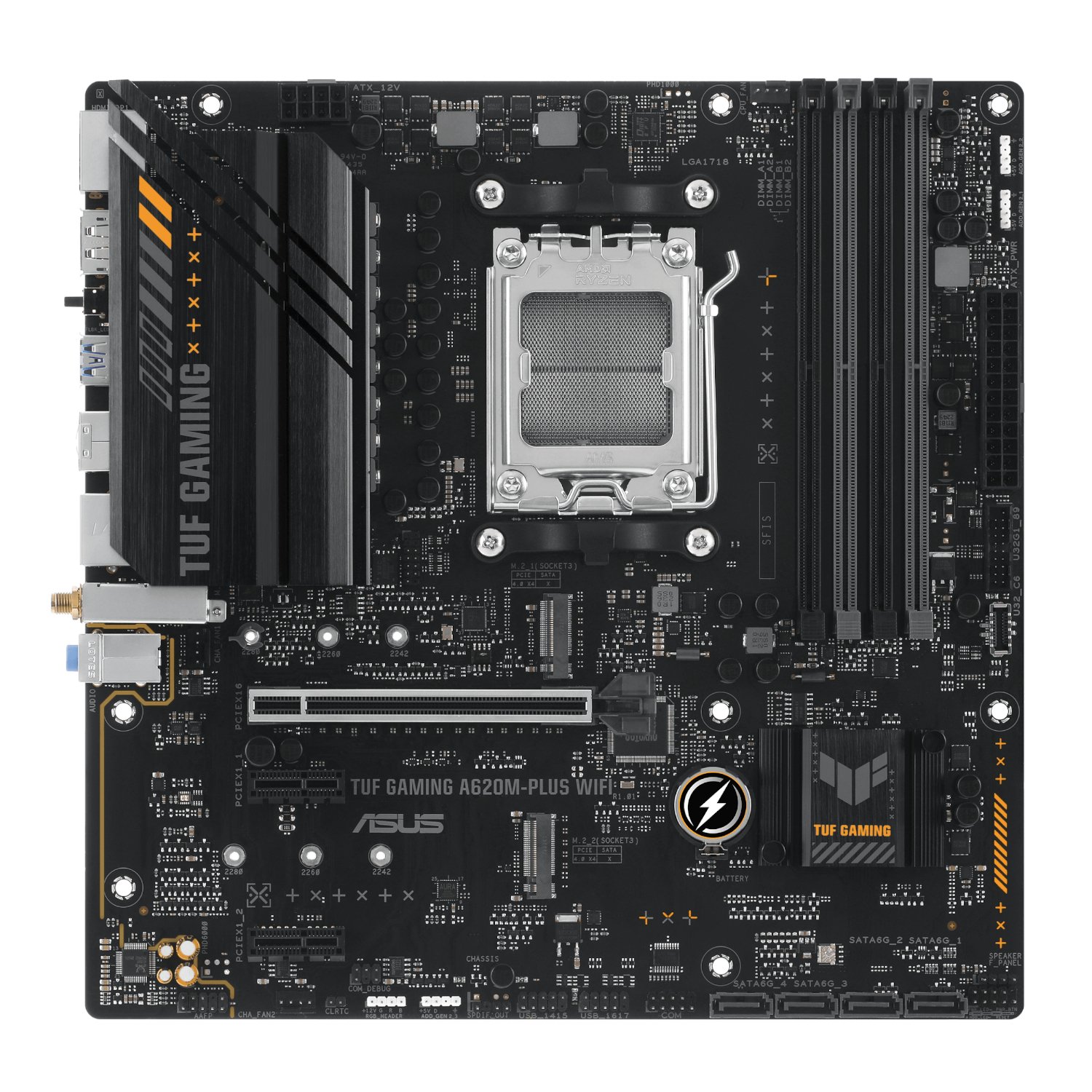 Asus TUF Gaming A620M-PLUS AM5 WIFI M-ATX Motherboard - Image 2