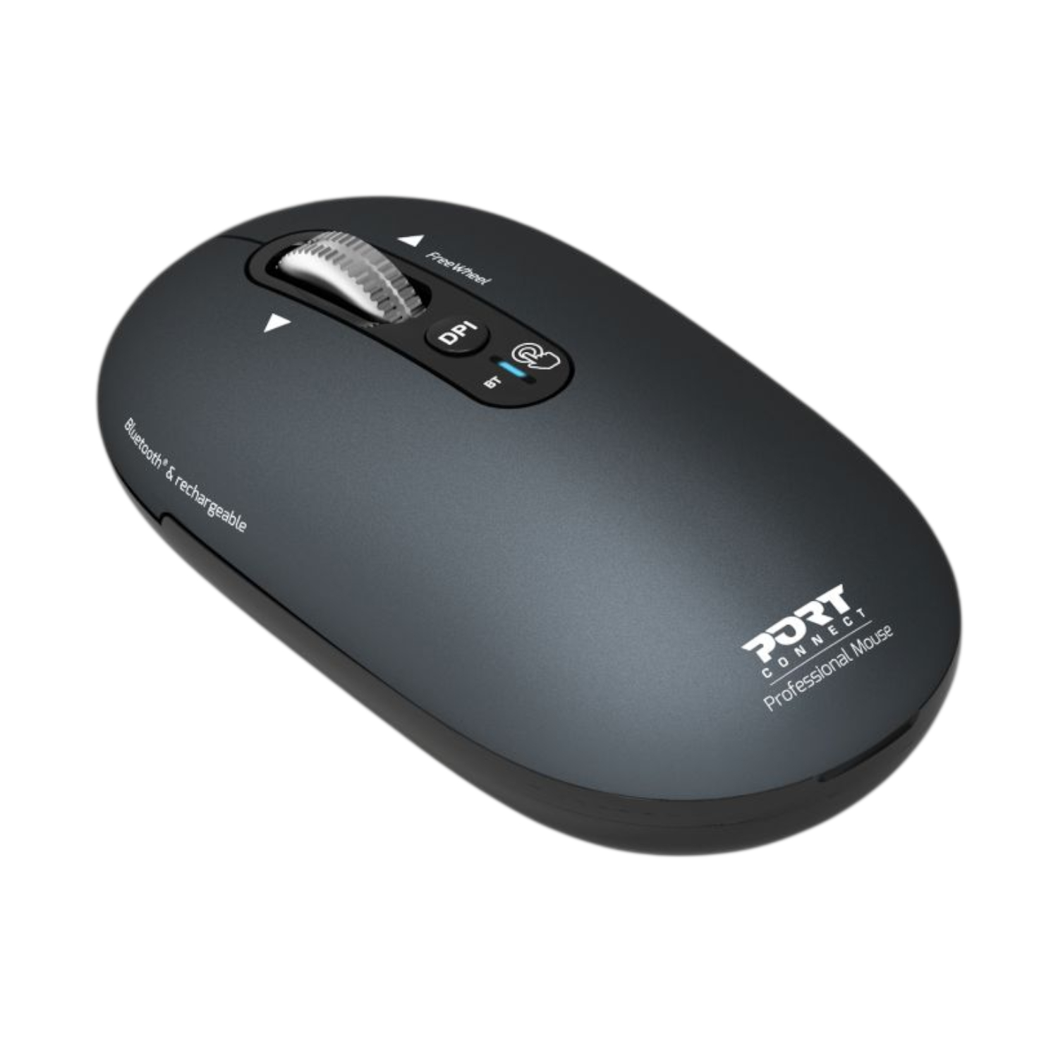 Port Connect PURE MAC Rechargeable Wireless and Bluetooth Mouse - Shadow - Image 2
