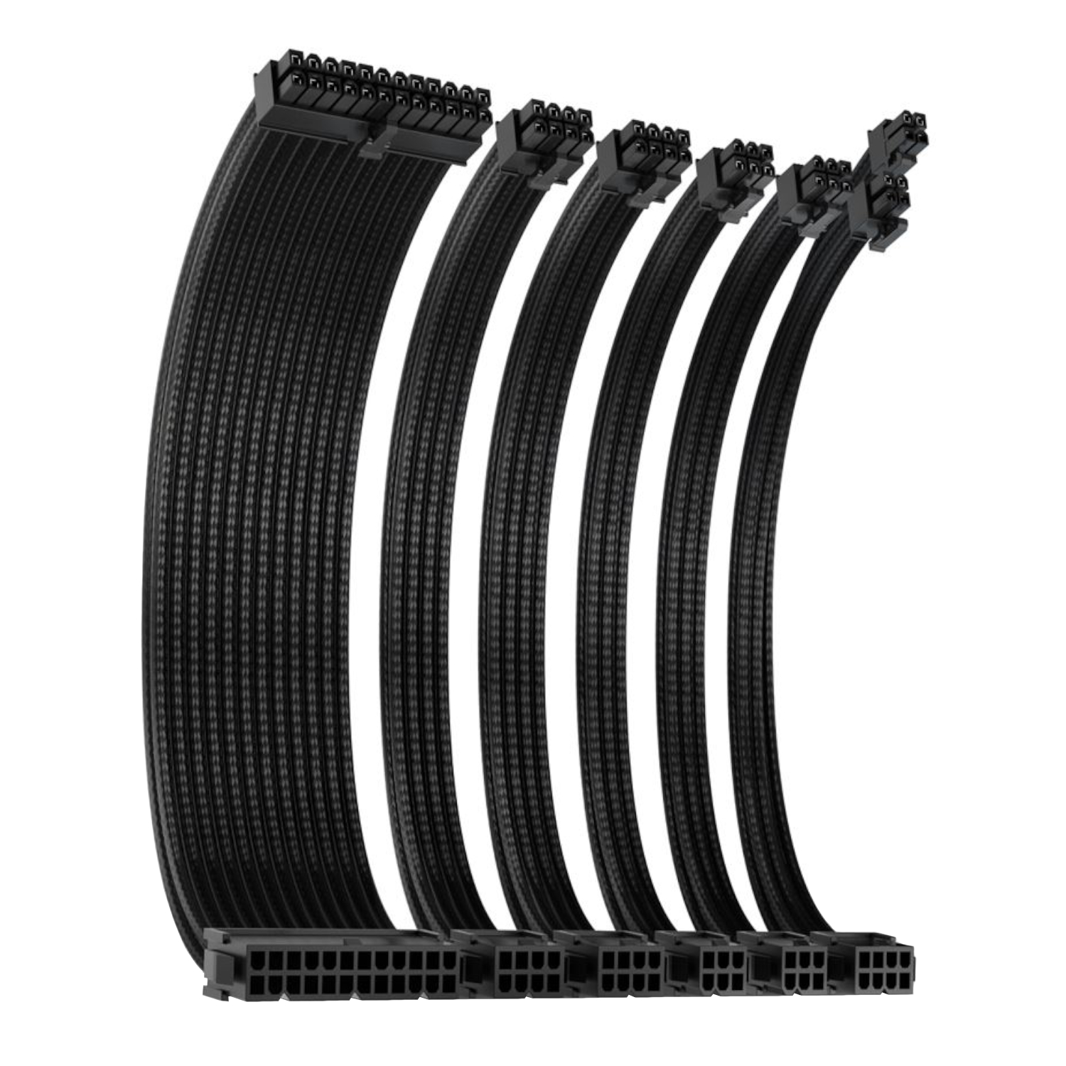 Antec 300mm Sleeved Braided Power Extension Cable Kit - Black - Image 2