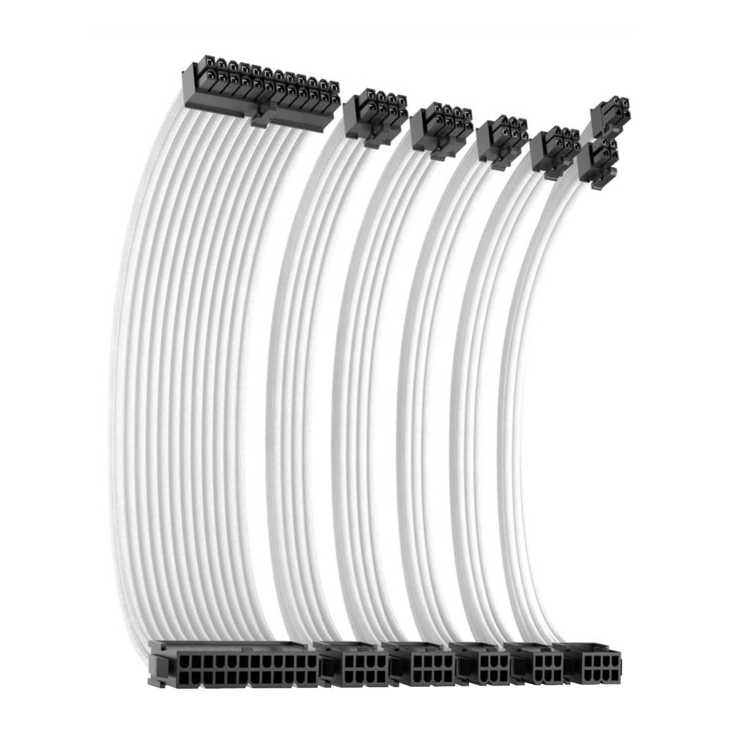 Antec 300mm Sleeved Braided Power Extension Cable Kit – White - Image 2