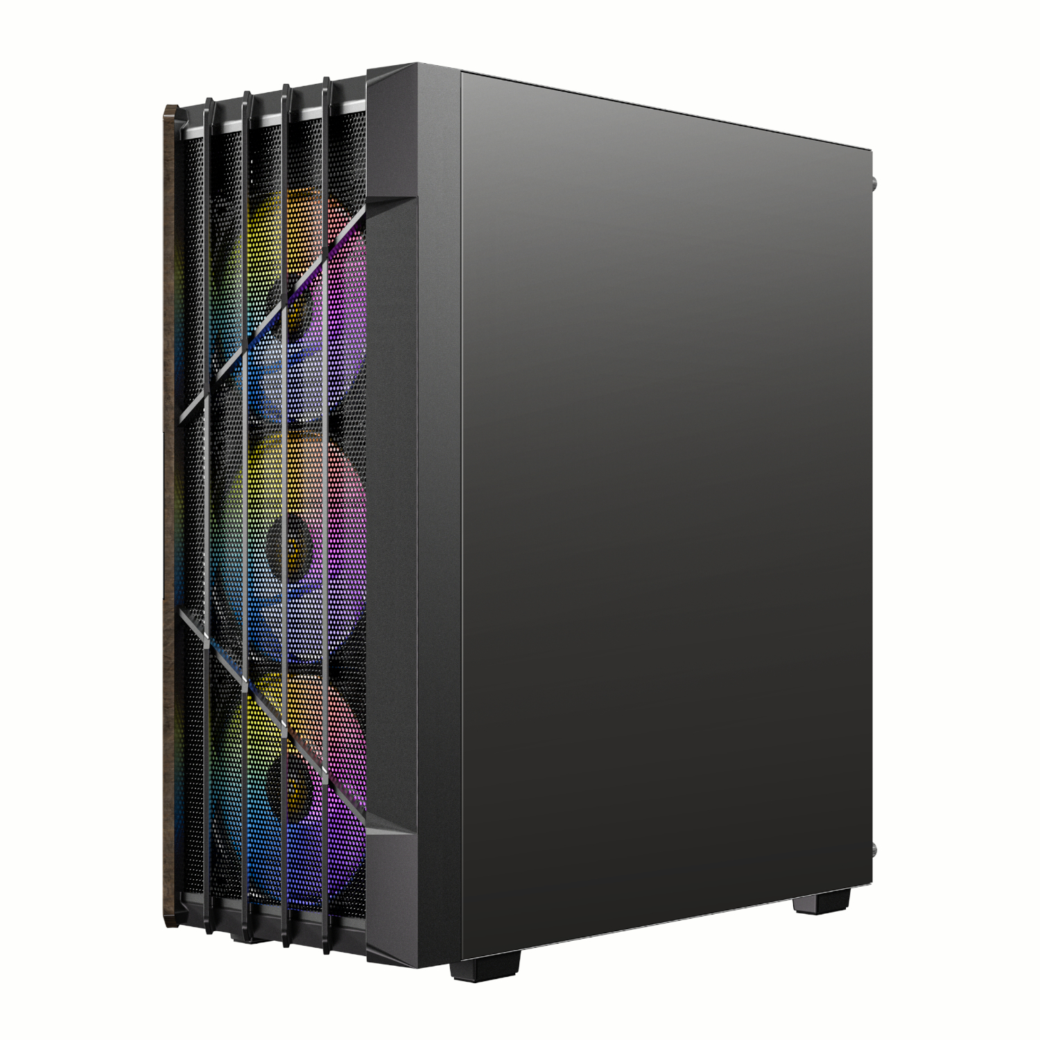 Antec AX63 Wood ARGB ATX Mid Tower Gaming Chassis - Black - Image 3