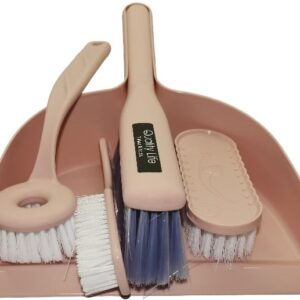 Casey 5 Pease Handheld Dust Pan And Brush Set Pink