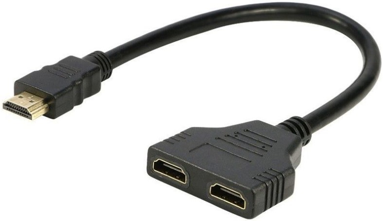 UniQue Male HDMI To Female Dual HDMI Splitter Adapter