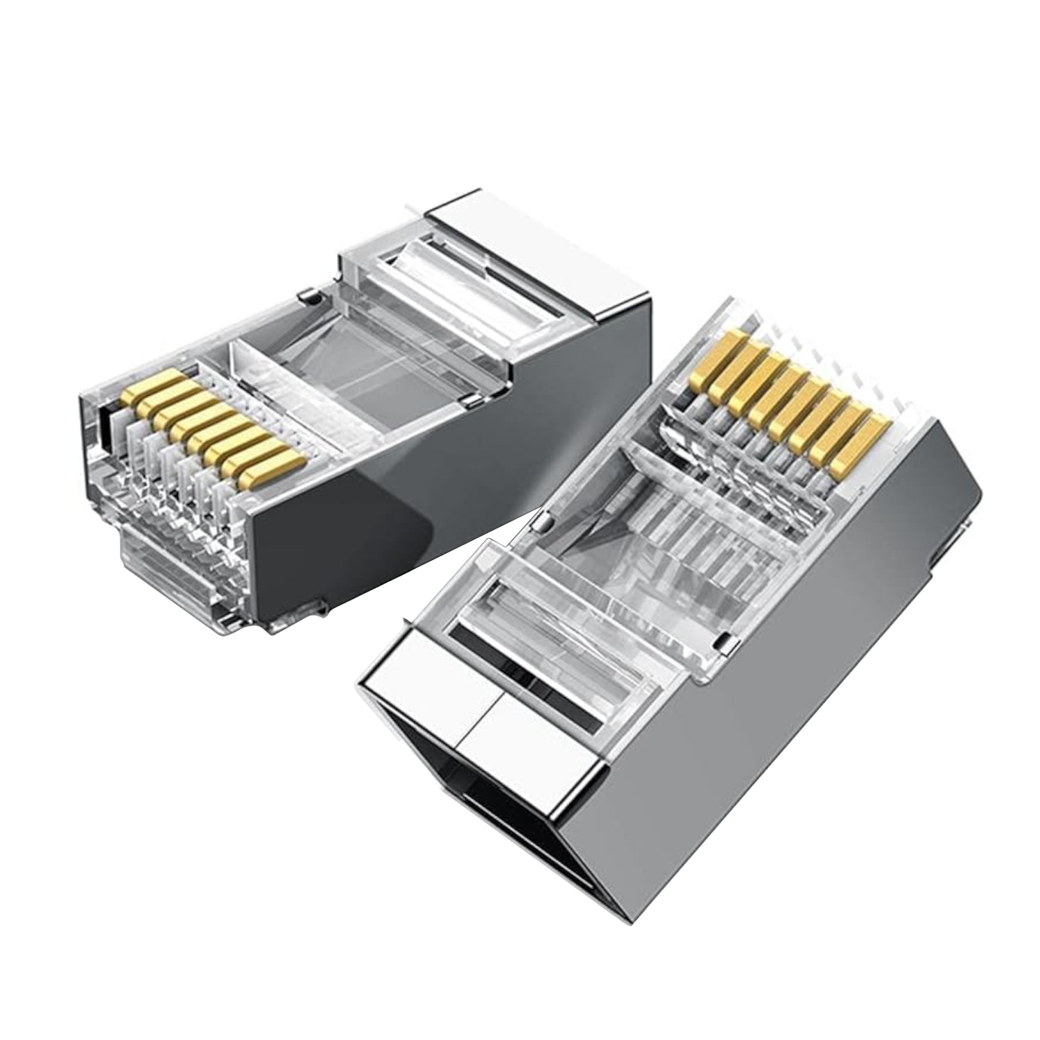 UGreen NW111 RJ45 Cat6 Ethernet Network Head 100 Pack - Silver/Transparent - Image 2