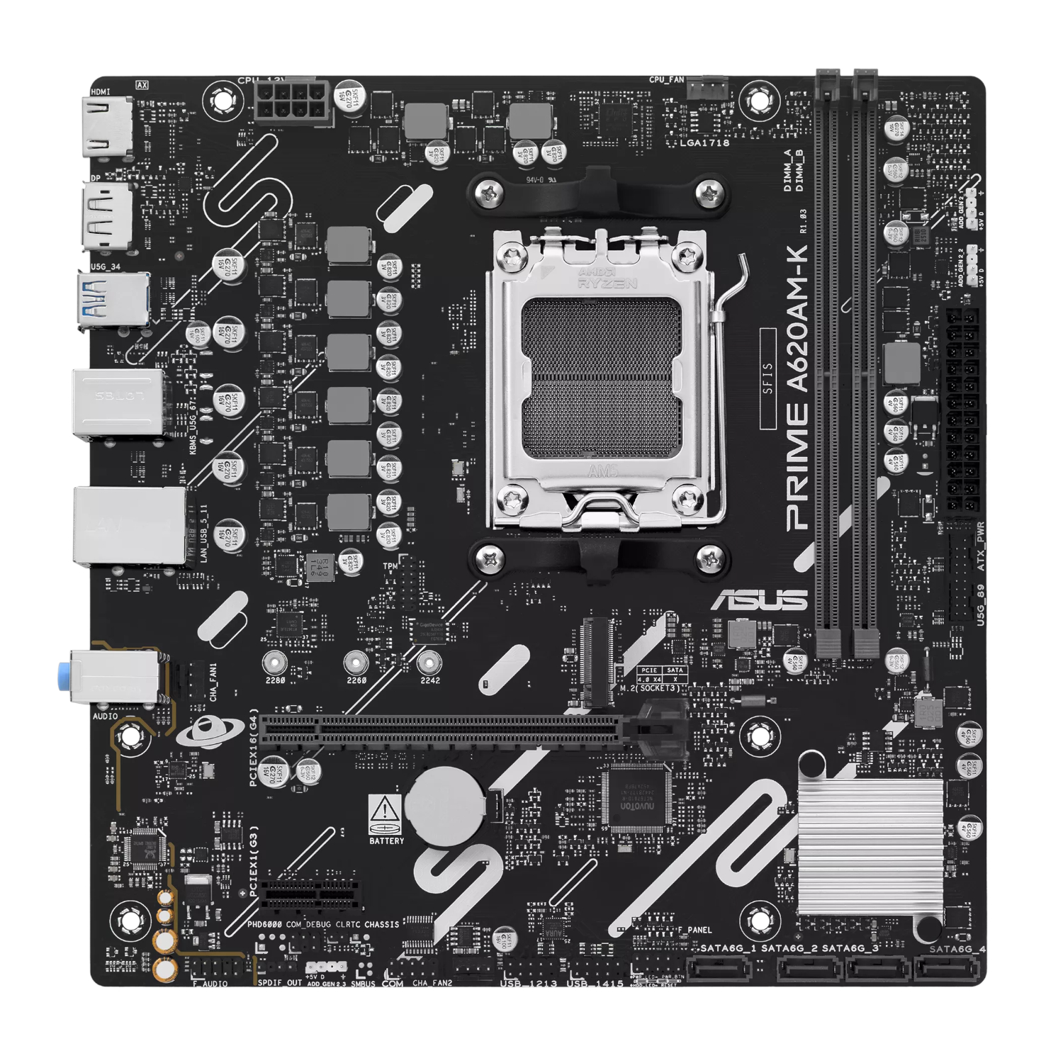 Asus PRIME A620AM-K AM5 M-ATX Motherboard - Image 2
